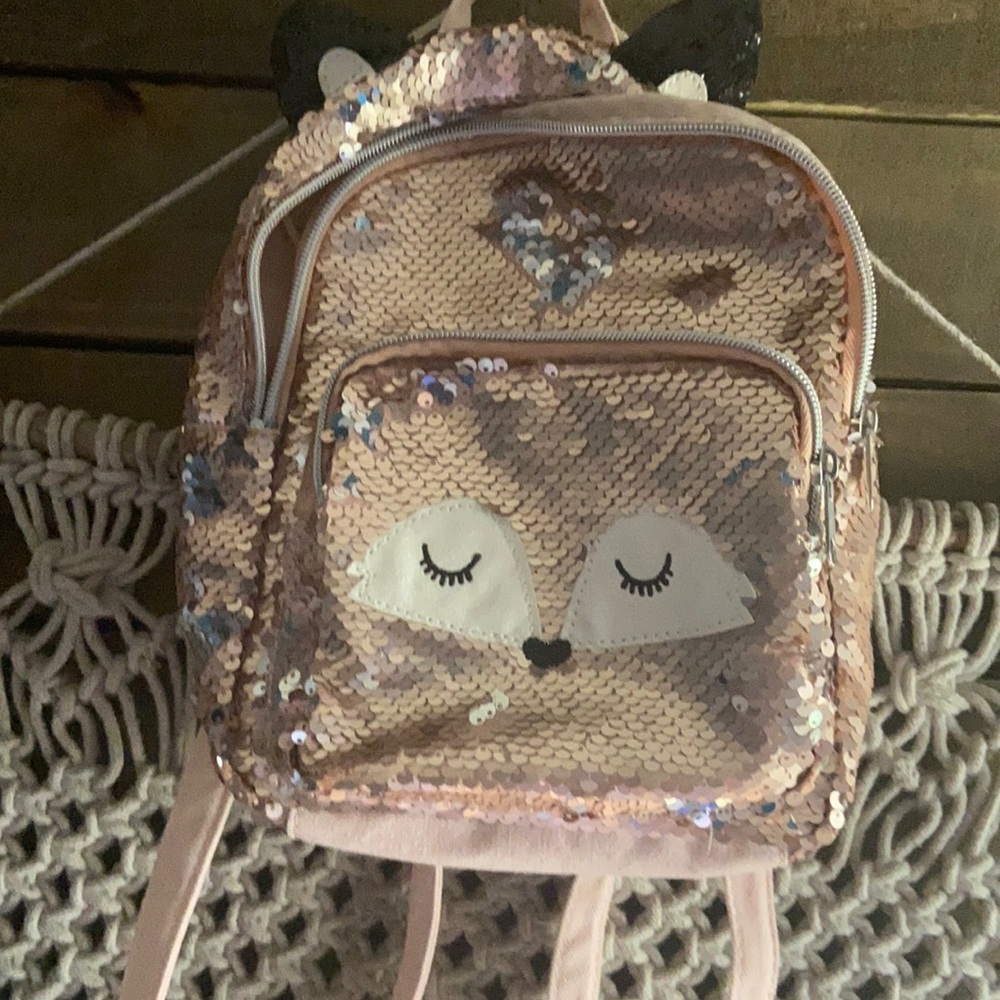 Sequin kids fox backpack